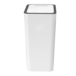 Press-Activated Trash Can with Lid, 15L Capacity, Plastic Material, Suitable for Bathroom, Toilet, Kitchen, White